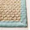 SAFAVIEH Area Rug 8×10 – Natural Fiber Collection – Large – Natural & Beige, Seagrass, Basketweave Pattern (NF114A)(Natural/Dusty Teal Blue)