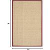 SAFAVIEH Area Rug 8×10 – Natural Fiber Collection – Large – Natural & Beige, Seagrass, Basketweave Pattern (NF114A)(Natural/Red)