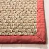 SAFAVIEH Area Rug 8×10 – Natural Fiber Collection – Large – Natural & Beige, Seagrass, Basketweave Pattern (NF114A)(Natural/Red)