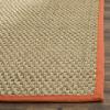 SAFAVIEH Area Rug 8×10 – Natural Fiber Collection – Large – Natural & Beige, Seagrass, Basketweave Pattern (NF114A)(Natural/Rust)