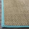 SAFAVIEH Area Rug 8×10 – Natural Fiber Collection – Large – Natural & Beige, Seagrass, Basketweave Pattern (NF114A)(Natural/Teal)