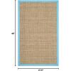 SAFAVIEH Area Rug 8×10 – Natural Fiber Collection – Large – Natural & Beige, Seagrass, Basketweave Pattern (NF114A)(Natural/Turquoise)