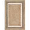 SAFAVIEH Area Rug 8×10 – Natural Fiber Collection – Large – Natural & Grey & Ivory, Handmade Braided Jute, Farmhouse Boho Rustic Style, Ideal for Living Room, Bedroom, Dining Space (NF883B)(Natural/Ivory)