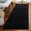SAFAVIEH Athens Shag Collection Area Rug – 5’1″ x 7’6″, Dark Grey, Non-Shedding & Easy to Clean, Ideal for Living Room, Bedroom, Dining Space (SGA119C)(Black)