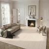 SAFAVIEH Athens Shag Collection Area Rug – 5’1″ x 7’6″, Dark Grey, Non-Shedding & Easy to Clean, Ideal for Living Room, Bedroom, Dining Space (SGA119C)(Ivory)