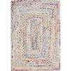 SAFAVIEH Braided Collection Accent Rug – 3′ x 5′, Red & Multi, Handmade Woven Cotton, Boho Reversible Style, Ideal for Living Room, Bedroom (BRD210A)(Ivory/Multi)