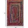 SAFAVIEH Braided Collection Accent Rug – 3′ x 5′, Red & Multi, Handmade Woven Cotton, Boho Reversible Style, Ideal for Living Room, Bedroom (BRD210A)(Red/Multi)