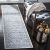 SAFAVIEH Brentwood Collection Area Rug – 8′ x 10′, Navy & Light Grey, Medallion Distressed Design, Non-Shedding & Easy Care, Ideal for High Traffic Areas in Living Room, Bedroom (BNT832M)(Navy/Light Grey)