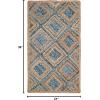 SAFAVIEH Cape Cod Collection Area Rug – 8′ Square, Natural & Blue, Handmade Flat Weave Diamond Braided Jute & Denim, Ideal for High Traffic Areas in Living Room, Bedroom (CAP354A)(Natural/Blue)