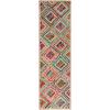 SAFAVIEH Cape Cod Collection Area Rug – 8′ Square, Natural & Blue, Handmade Flat Weave Diamond Braided Jute & Denim, Ideal for High Traffic Areas in Living Room, Bedroom (CAP354A)(Natural/Red)