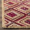 SAFAVIEH Cape Cod Collection Area Rug – 8′ Square, Natural & Blue, Handmade Flat Weave Diamond Braided Jute & Denim, Ideal for High Traffic Areas in Living Room, Bedroom (CAP354A)(Natural/Red)