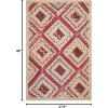 SAFAVIEH Cape Cod Collection Area Rug – 8′ Square, Natural & Blue, Handmade Flat Weave Diamond Braided Jute & Denim, Ideal for High Traffic Areas in Living Room, Bedroom (CAP354A)(Natural/Red)