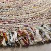 SAFAVIEH Cape Cod Collection Area Rug – 9′ Round, Ivory & Light Beige, Handmade Boho Fringe Jute & Cotton, Ideal for High Traffic Areas in Living Room, Bedroom (CAP206B)(Ivory/Light Beige)