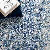 SAFAVIEH Evoke Collection Area Rug – 5’1″ x 7’6″, Blue & Ivory, Distressed Design, Non-Shedding & Easy to Clean, Ideal for Living Room, Bedroom, Dining Space (EVK256C)(Ivory/Navy)