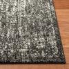 SAFAVIEH Evoke Collection Area Rug – 5’1″ x 7’6″, Blue & Ivory, Distressed Design, Non-Shedding & Easy to Clean, Ideal for Living Room, Bedroom, Dining Space (EVK256C)(Black/Grey)