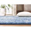 SAFAVIEH Evoke Collection Area Rug – 5’1″ x 7’6″, Blue & Ivory, Distressed Design, Non-Shedding & Easy to Clean, Ideal for Living Room, Bedroom, Dining Space (EVK256C)(Navy/Ivory)