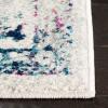 SAFAVIEH Evoke Collection Area Rug – 5’1″ x 7’6″, Blue & Ivory, Distressed Design, Non-Shedding & Easy to Clean, Ideal for Living Room, Bedroom, Dining Space (EVK256C)(Ivory/Fuchsia)