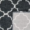 SAFAVIEH Hudson Shag Collection Area Rug – 5’3″ x 7’6″, Grey & Ivory, Moroccan Trellis Design, Non-Shedding & Easy Care, 2-inch Thick Ideal for High Traffic Areas in Living Room, Bedroom (SGH282B)(Dark Grey/Ivory)