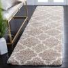 SAFAVIEH Hudson Shag Collection Area Rug – 5’3″ x 7’6″, Grey & Ivory, Moroccan Trellis Design, Non-Shedding & Easy Care, 2-inch Thick Ideal for High Traffic Areas in Living Room, Bedroom (SGH282B)(Beige/Ivory)
