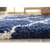 SAFAVIEH Hudson Shag Collection Area Rug – 5’3″ x 7’6″, Grey & Ivory, Moroccan Trellis Design, Non-Shedding & Easy Care, 2-inch Thick Ideal for High Traffic Areas in Living Room, Bedroom (SGH282B)(Navy/Ivory)