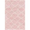SAFAVIEH Hudson Shag Collection Area Rug – 5’3″ x 7’6″, Grey & Ivory, Moroccan Trellis Design, Non-Shedding & Easy Care, 2-inch Thick Ideal for High Traffic Areas in Living Room, Bedroom (SGH282B)(Pink/Ivory)