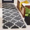 SAFAVIEH Hudson Shag Collection Area Rug – 5’3″ x 7’6″, Grey & Ivory, Moroccan Trellis Design, Non-Shedding & Easy Care, 2-inch Thick Ideal for High Traffic Areas in Living Room, Bedroom (SGH282B)(Dark Grey/Ivory)