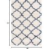 SAFAVIEH Hudson Shag Collection Area Rug – 5’3″ x 7’6″, Grey & Ivory, Moroccan Trellis Design, Non-Shedding & Easy Care, 2-inch Thick Ideal for High Traffic Areas in Living Room, Bedroom (SGH282B)(Ivory/Navy)