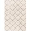 SAFAVIEH Hudson Shag Collection Area Rug – 5’3″ x 7’6″, Grey & Ivory, Moroccan Trellis Design, Non-Shedding & Easy Care, 2-inch Thick Ideal for High Traffic Areas in Living Room, Bedroom (SGH282B)(Ivory/Beige)