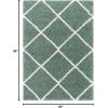 SAFAVIEH Hudson Shag Collection Area Rug – 5’3″ x 7’6″, Ivory & Grey, Modern Trellis Design, Non-Shedding & Easy Care, 2-inch Thick Ideal for High Traffic Areas in Living Room, Bedroom (SGH281A)(Green/Ivory)