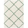 SAFAVIEH Hudson Shag Collection Area Rug – 5’3″ x 7’6″, Ivory & Grey, Modern Trellis Design, Non-Shedding & Easy Care, 2-inch Thick Ideal for High Traffic Areas in Living Room, Bedroom (SGH281A)(Ivory/Green)