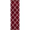 SAFAVIEH Hudson Shag Collection Area Rug – 5’3″ x 7’6″, Ivory & Grey, Modern Trellis Design, Non-Shedding & Easy Care, 2-inch Thick Ideal for High Traffic Areas in Living Room, Bedroom (SGH281A)(Red/Ivory)