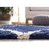SAFAVIEH Hudson Shag Collection Area Rug – 5’3″ x 7’6″, Ivory & Grey, Modern Trellis Design, Non-Shedding & Easy Care, 2-inch Thick Ideal for High Traffic Areas in Living Room, Bedroom (SGH281A)(Navy/Ivory)
