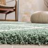 SAFAVIEH Hudson Shag Collection Area Rug – 5’3″ x 7’6″, Ivory & Grey, Modern Trellis Design, Non-Shedding & Easy Care, 2-inch Thick Ideal for High Traffic Areas in Living Room, Bedroom (SGH281A)(Green/Ivory)
