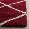 SAFAVIEH Hudson Shag Collection Area Rug – 5’3″ x 7’6″, Ivory & Grey, Modern Trellis Design, Non-Shedding & Easy Care, 2-inch Thick Ideal for High Traffic Areas in Living Room, Bedroom (SGH281A)(Red/Ivory)