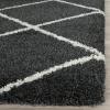 SAFAVIEH Hudson Shag Collection Area Rug – 5’3″ x 7’6″, Ivory & Grey, Modern Trellis Design, Non-Shedding & Easy Care, 2-inch Thick Ideal for High Traffic Areas in Living Room, Bedroom (SGH281A)(Dark Grey/Ivory)