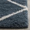 SAFAVIEH Hudson Shag Collection Area Rug – 5’3″ x 7’6″, Ivory & Grey, Modern Trellis Design, Non-Shedding & Easy Care, 2-inch Thick Ideal for High Traffic Areas in Living Room, Bedroom (SGH281A)(Slate Blue/Ivory)