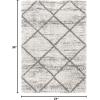 SAFAVIEH Hudson Shag Collection Area Rug – 5’3″ x 7’6″, Ivory & Grey, Modern Trellis Design, Non-Shedding & Easy Care, 2-inch Thick Ideal for High Traffic Areas in Living Room, Bedroom (SGH281A)(Grey/Beige)