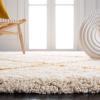 SAFAVIEH Hudson Shag Collection Area Rug – 5’3″ x 7’6″, Ivory & Grey, Modern Trellis Design, Non-Shedding & Easy Care, 2-inch Thick Ideal for High Traffic Areas in Living Room, Bedroom (SGH281A)(Ivory/Gold)