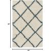 SAFAVIEH Hudson Shag Collection Area Rug – 5’3″ x 7’6″, Ivory & Grey, Modern Trellis Design, Non-Shedding & Easy Care, 2-inch Thick Ideal for High Traffic Areas in Living Room, Bedroom (SGH281A)(Ivory/Steel Blue)