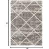 SAFAVIEH Hudson Shag Collection Area Rug – 5’3″ x 7’6″, Ivory & Grey, Modern Trellis Design, Non-Shedding & Easy Care, 2-inch Thick Ideal for High Traffic Areas in Living Room, Bedroom (SGH281A)(Distressed Grey/Ivory)