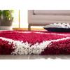 SAFAVIEH Hudson Shag Collection Area Rug – 5’3″ x 7’6″, Ivory & Grey, Modern Trellis Design, Non-Shedding & Easy Care, 2-inch Thick Ideal for High Traffic Areas in Living Room, Bedroom (SGH281A)(Red/Ivory)