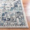 SAFAVIEH Madison Collection Area Rug – 6’7″ Square, Cream & Blue, Boho Chic Distressed Medallion Design, Non-Shedding & Easy to Clean, Ideal for Living Room, Bedroom, Dining Space (MAD473B)(Ivory/Grey)
