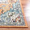 SAFAVIEH Madison Collection Area Rug – 6’7″ Square, Cream & Blue, Boho Chic Distressed Medallion Design, Non-Shedding & Easy to Clean, Ideal for Living Room, Bedroom, Dining Space (MAD473B)(Orange/Teal)