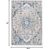 SAFAVIEH Madison Collection Area Rug – 6’7″ Square, Cream & Blue, Boho Chic Distressed Medallion Design, Non-Shedding & Easy to Clean, Ideal for Living Room, Bedroom, Dining Space (MAD473B)(Ivory/Grey)