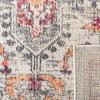 SAFAVIEH Madison Collection Area Rug – 6’7″ Square, Cream & Blue, Boho Chic Distressed Medallion Design, Non-Shedding & Easy to Clean, Ideal for Living Room, Bedroom, Dining Space (MAD473B)(Beige/Orange)