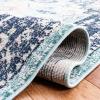 SAFAVIEH Madison Collection Area Rug – 6’7″ Square, Cream & Blue, Boho Chic Distressed Medallion Design, Non-Shedding & Easy to Clean, Ideal for Living Room, Bedroom, Dining Space (MAD473B)(Teal/Navy)