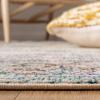 SAFAVIEH Madison Collection Area Rug – 6’7″ Square, Cream & Blue, Boho Chic Distressed Medallion Design, Non-Shedding & Easy to Clean, Ideal for Living Room, Bedroom, Dining Space (MAD473B)(Grey/Gold)