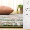 SAFAVIEH Madison Collection Area Rug – 6’7″ Square, Cream & Blue, Boho Chic Distressed Medallion Design, Non-Shedding & Easy to Clean, Ideal for Living Room, Bedroom, Dining Space (MAD473B)(Sage/Blue)