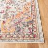 SAFAVIEH Madison Collection Area Rug – 6’7″ Square, Cream & Blue, Boho Chic Distressed Medallion Design, Non-Shedding & Easy to Clean, Ideal for Living Room, Bedroom, Dining Space (MAD473B)(Beige/Orange)