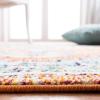SAFAVIEH Madison Collection Area Rug – 6’7″ Square, Cream & Blue, Boho Chic Distressed Medallion Design, Non-Shedding & Easy to Clean, Ideal for Living Room, Bedroom, Dining Space (MAD473B)(Orange/Teal)